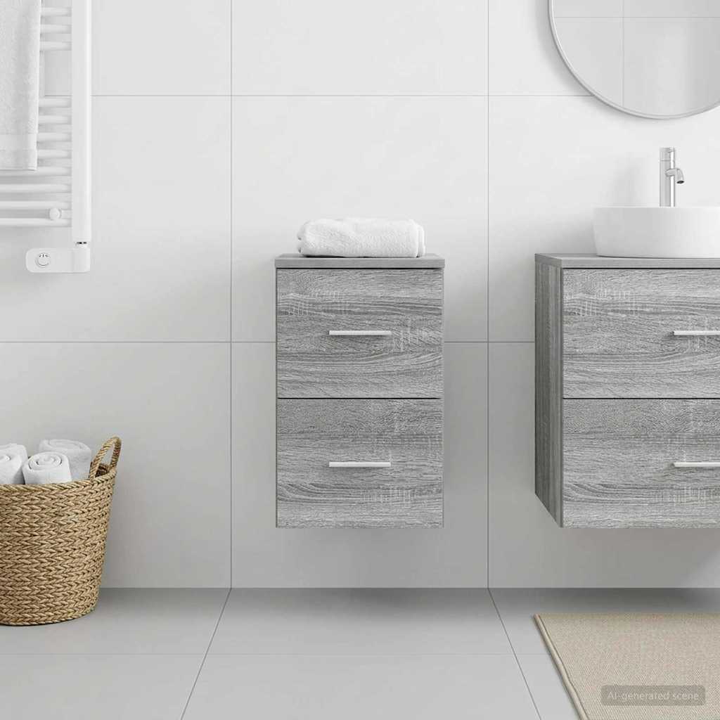 Badkamerkast Tussenin Grijs Sonoma 30 x 41 x 50 cm Bewerkt hout