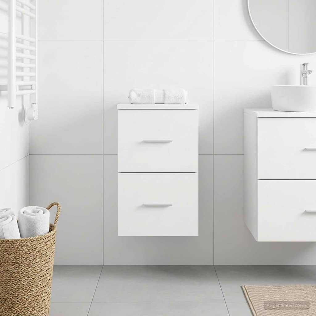 Badkamerkast Tussenin Wit 30 x 44,5 x 50 cm Bewerkt hout – afbeelding 3