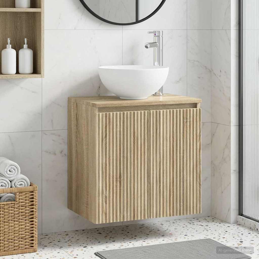 Wandgemonteerde wastafelmeubel Sonoma Eiken 49,5 x 41 x 64,5 cm