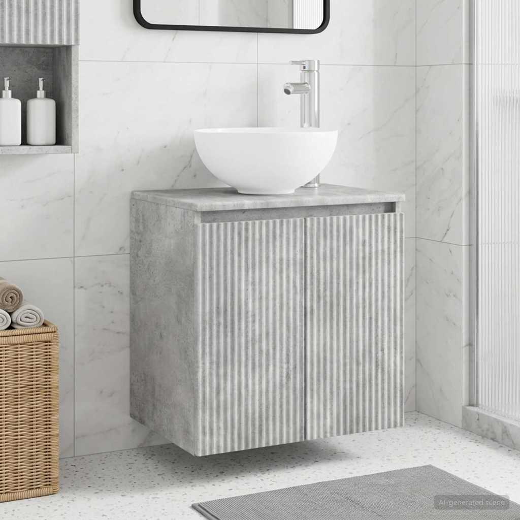 Wandgemonteerde wastafelmeubel Betongrijs 49,5 x 41 x 64,5 cm – afbeelding 1