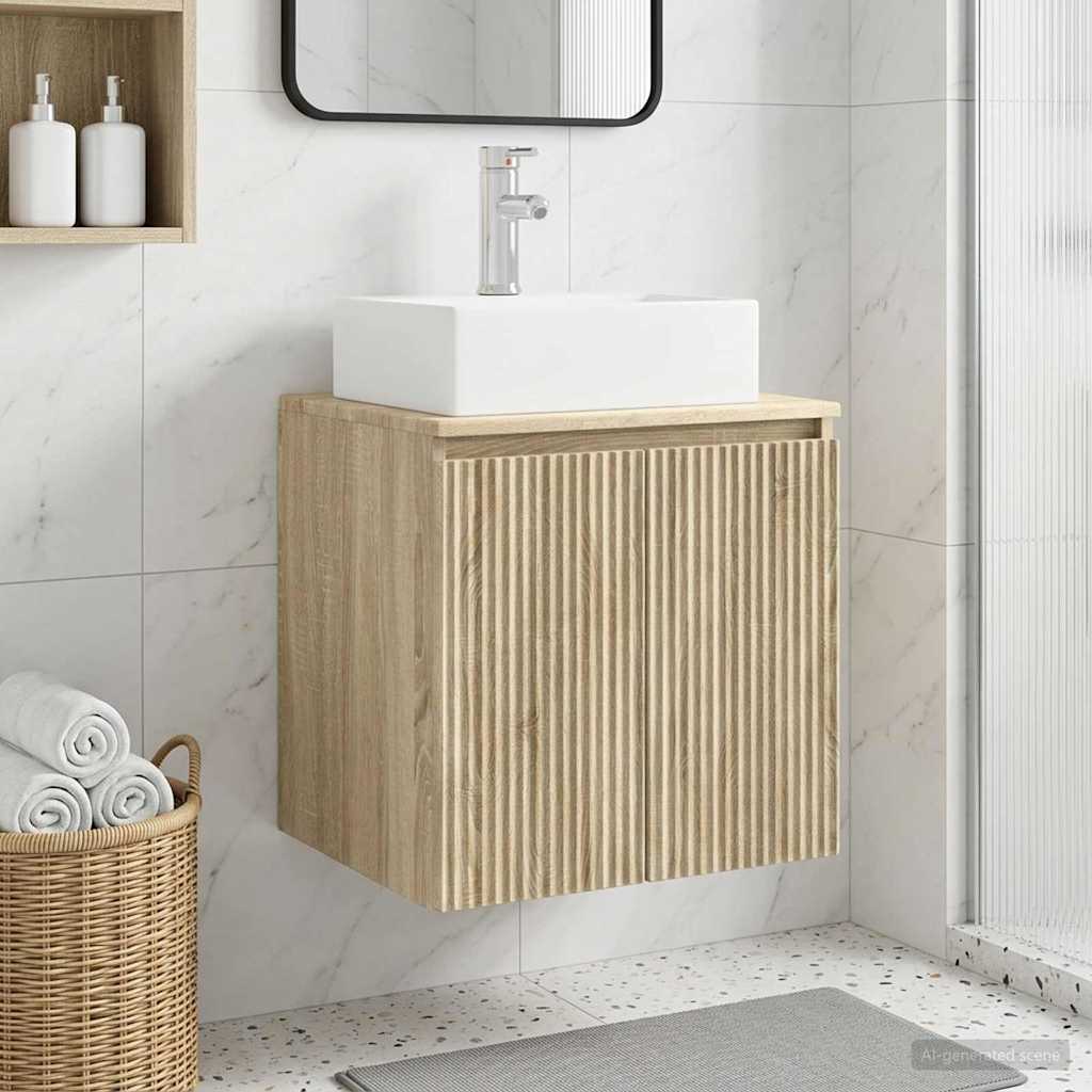Wandgemonteerde wastafelmeubel Sonoma Eiken 49,5 x 41 x 62,5 cm