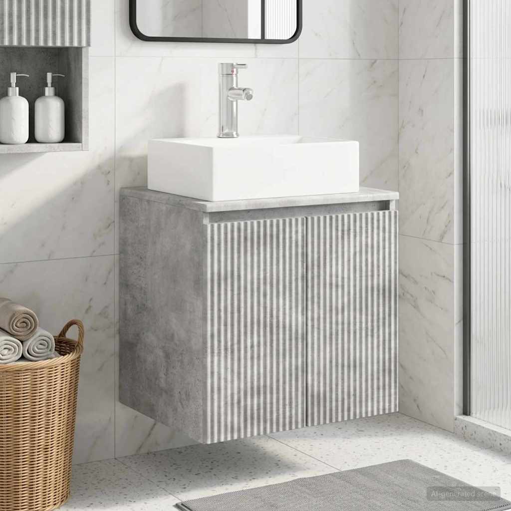 Wandgemonteerde wastafelmeubel Betongrijs 49,5 x 41 x 62,5 cm