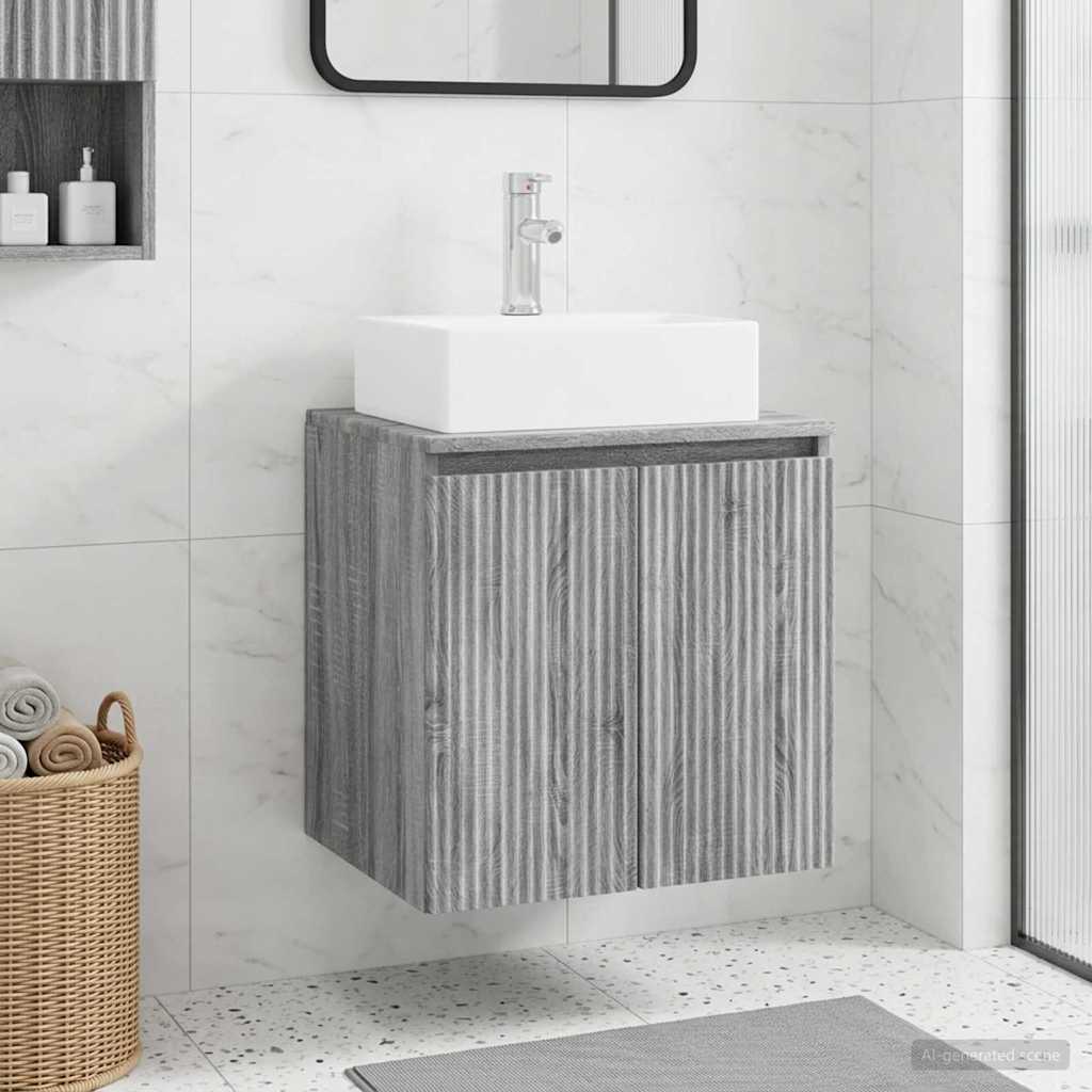 Wandgemonteerde wastafelmeubel Grijs Sonoma 49,5 x 41 x 62,5 cm