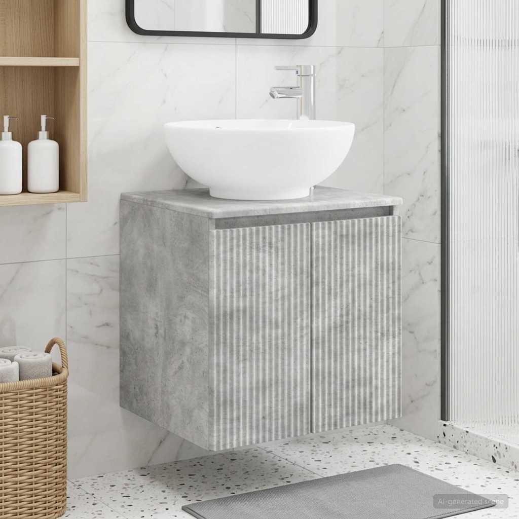 Wandgemonteerde wastafelmeubel Betongrijs 49,5 x 44,5 x 65 cm