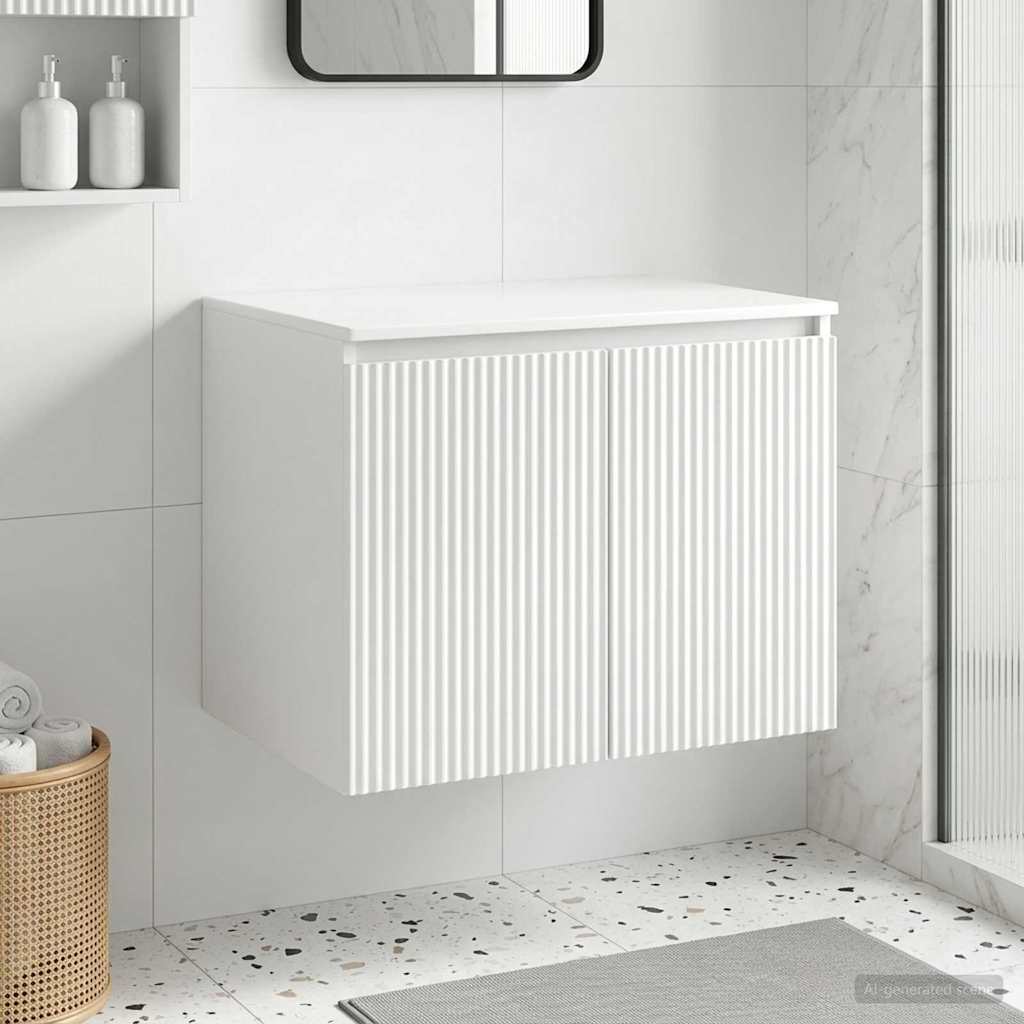 Wand Gemonteerde Badkamerkast Wit 62,5 x 44,5 x 50 cm – afbeelding 1