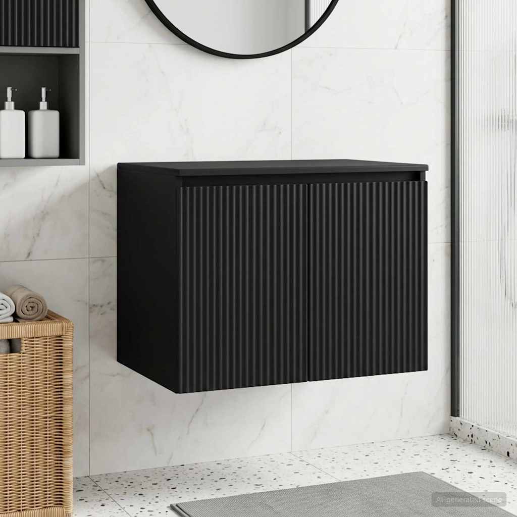 Wand Gemonteerde Badkamerkast Zwart 62,5 x 44,5 x 50 cm