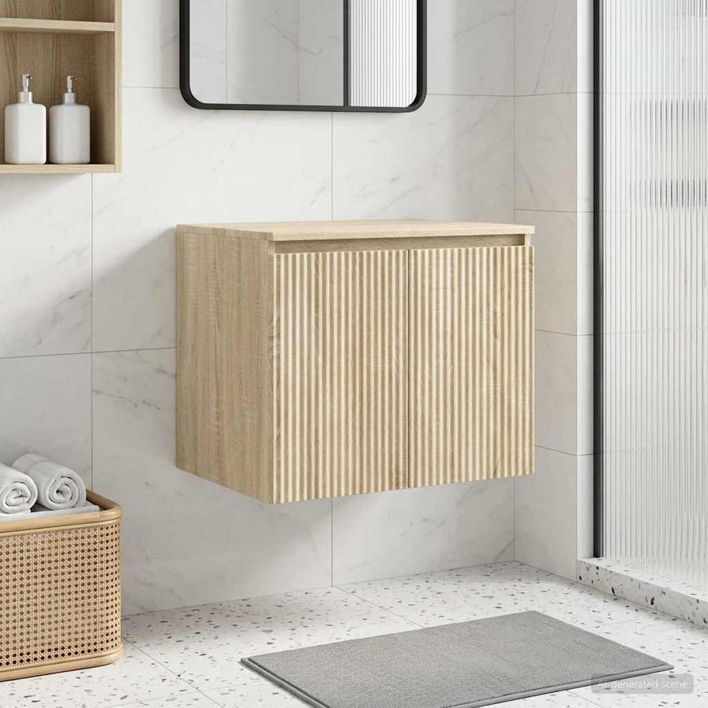 Wand Gemonteerde Badkamerkast Sonoma Eiken 62,5 x 44,5 x 50 cm