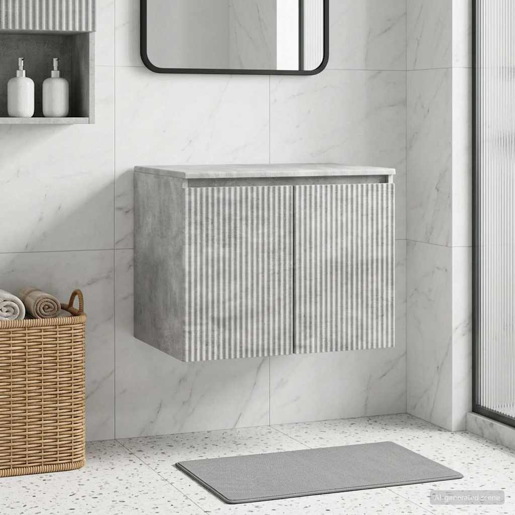 Wand Gemonteerde Badkamerkast Betongrijs 62,5 x 44,5 x 50 cm