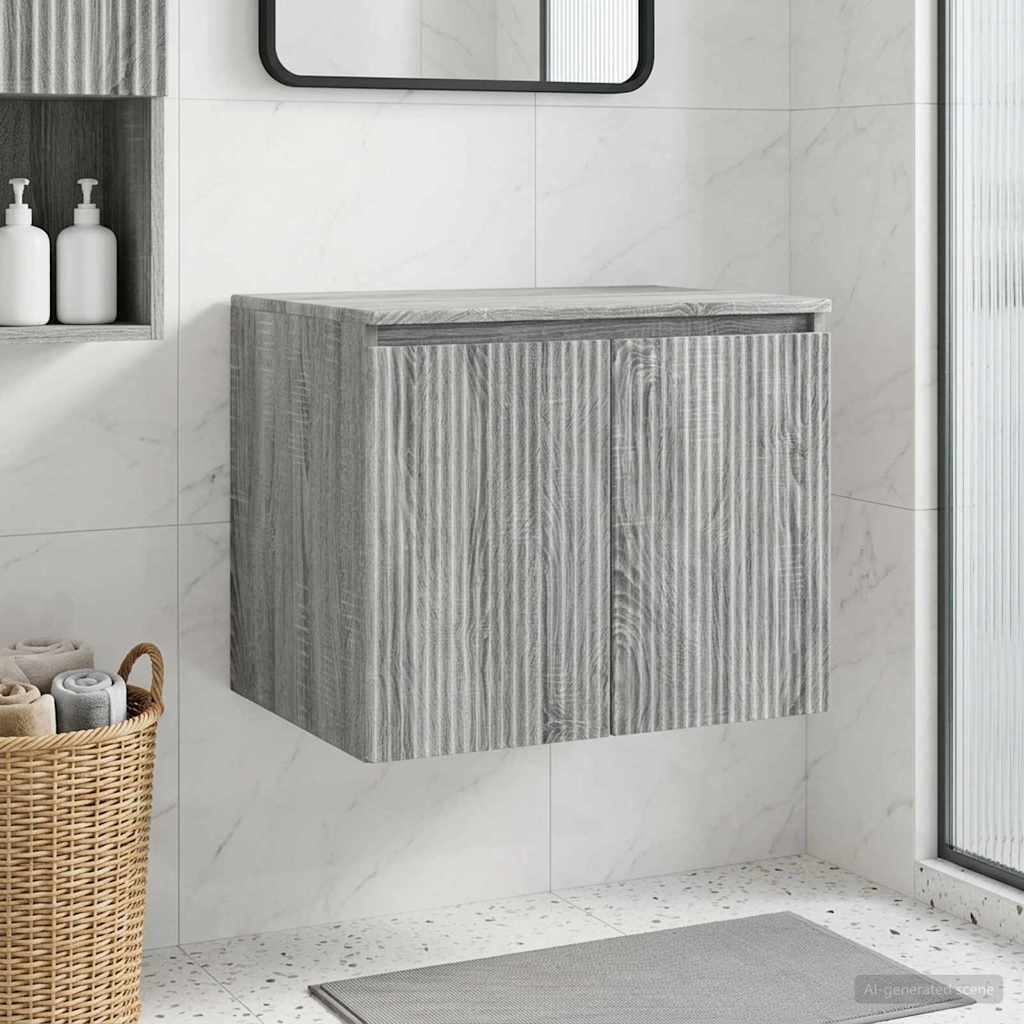 Wand Gemonteerde Badkamerkast Grijs Sonoma 62,5 x 44,5 x 50 cm – afbeelding 1