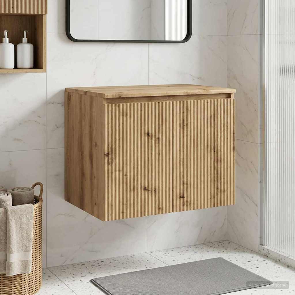 Wand Gemonteerde Badkamerkast Artisanaal eiken