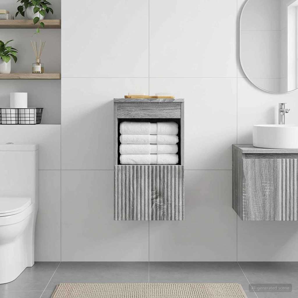 Badkamerkast Grijs Sonoma 30 x 35 x 50 cm Bewerkt hout