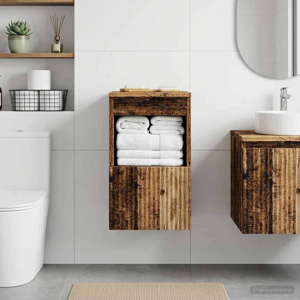 Badkamerkast Oud hout 30 x 35 x 50 cm Bewerkt hout