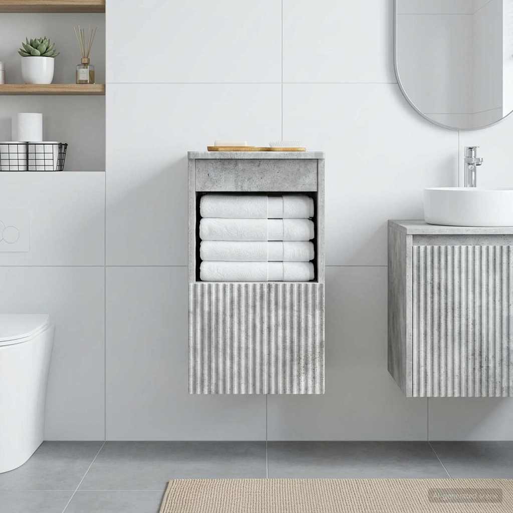 Badkamerkast Betongrijs 30 x 44,5 x 50 cm Bewerkt hout