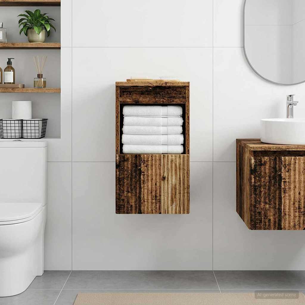 Badkamerkast Oud hout 30 x 44,5 x 50 cm Bewerkt hout