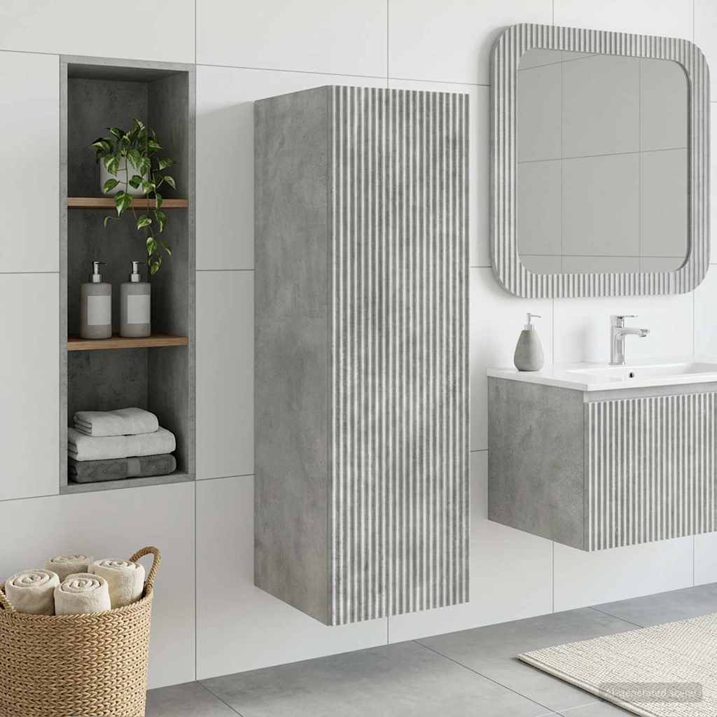 Wand Gemonteerde Badkamerkast Betongrijs 33 x 34,5 x 100 cm