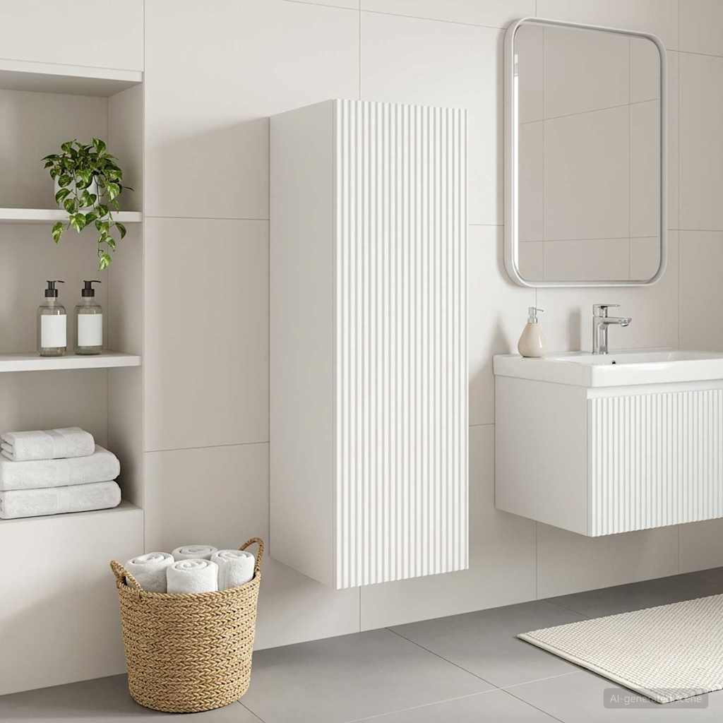 Wand Gemonteerde Badkamerkast Wit 33 x 34,5 x 60 cm