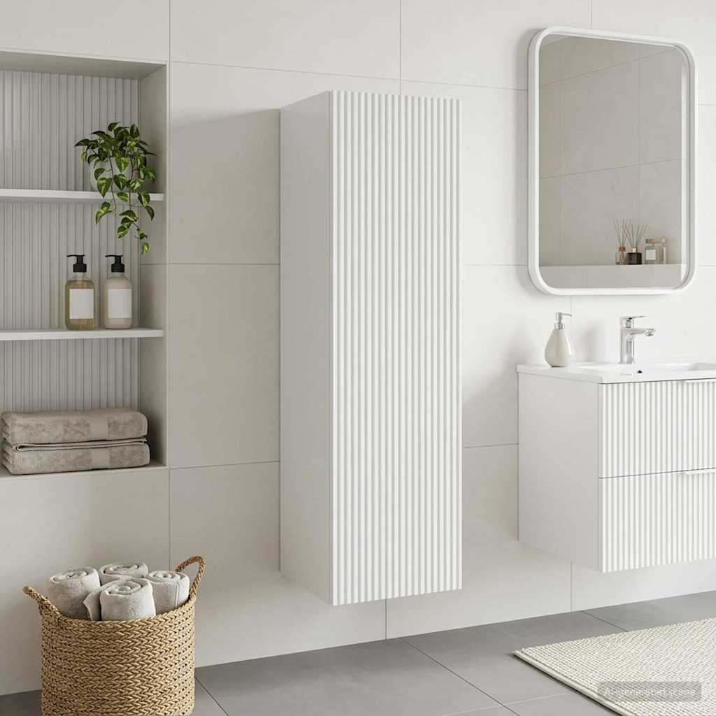 Wand Gemonteerde Badkamerkast Hoogglans Wit 33 x 34,5 x 60 cm