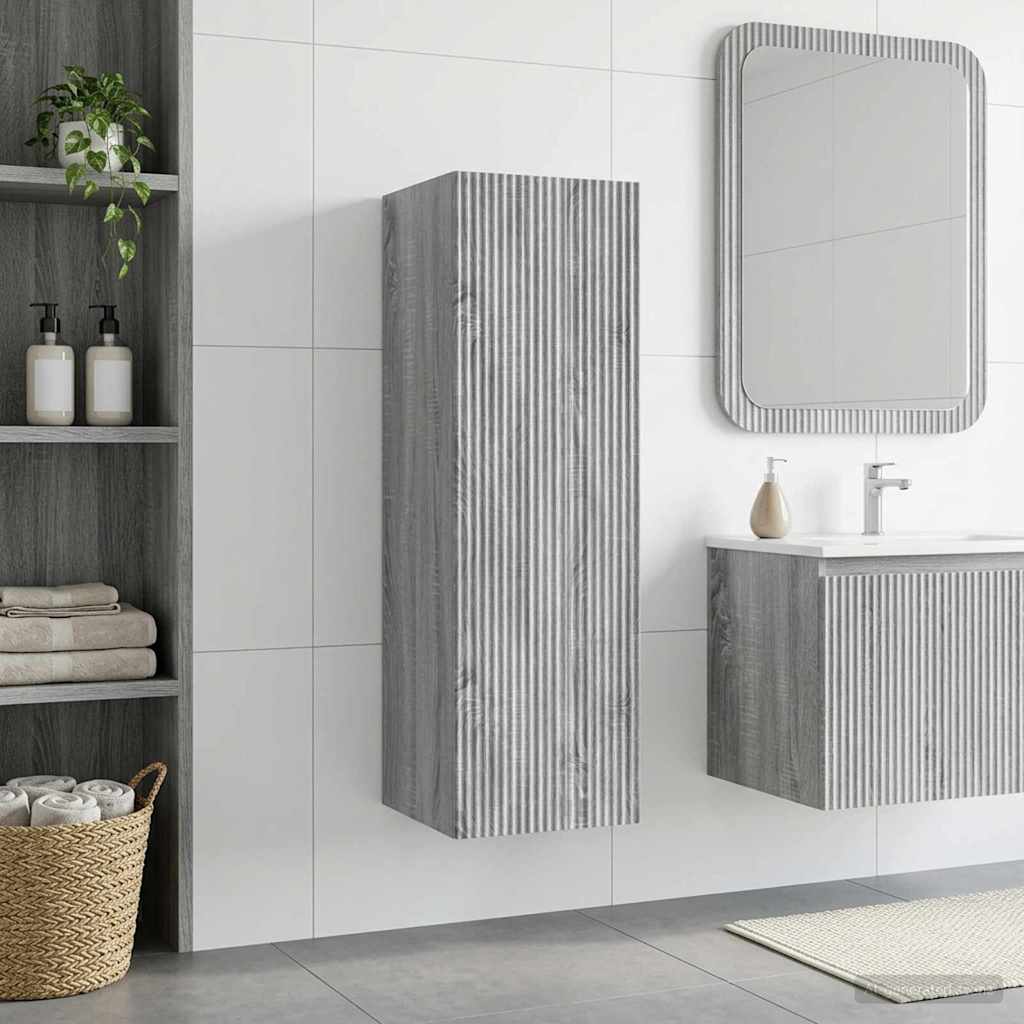 Wand Gemonteerde Badkamerkast Grijs Sonoma 33 x 34,5 x 60 cm