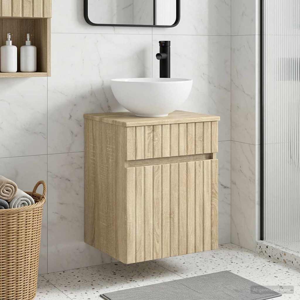 Wandgemonteerde wastafelmeubel Sonoma Eiken 39 x 41 x 64,5 cm