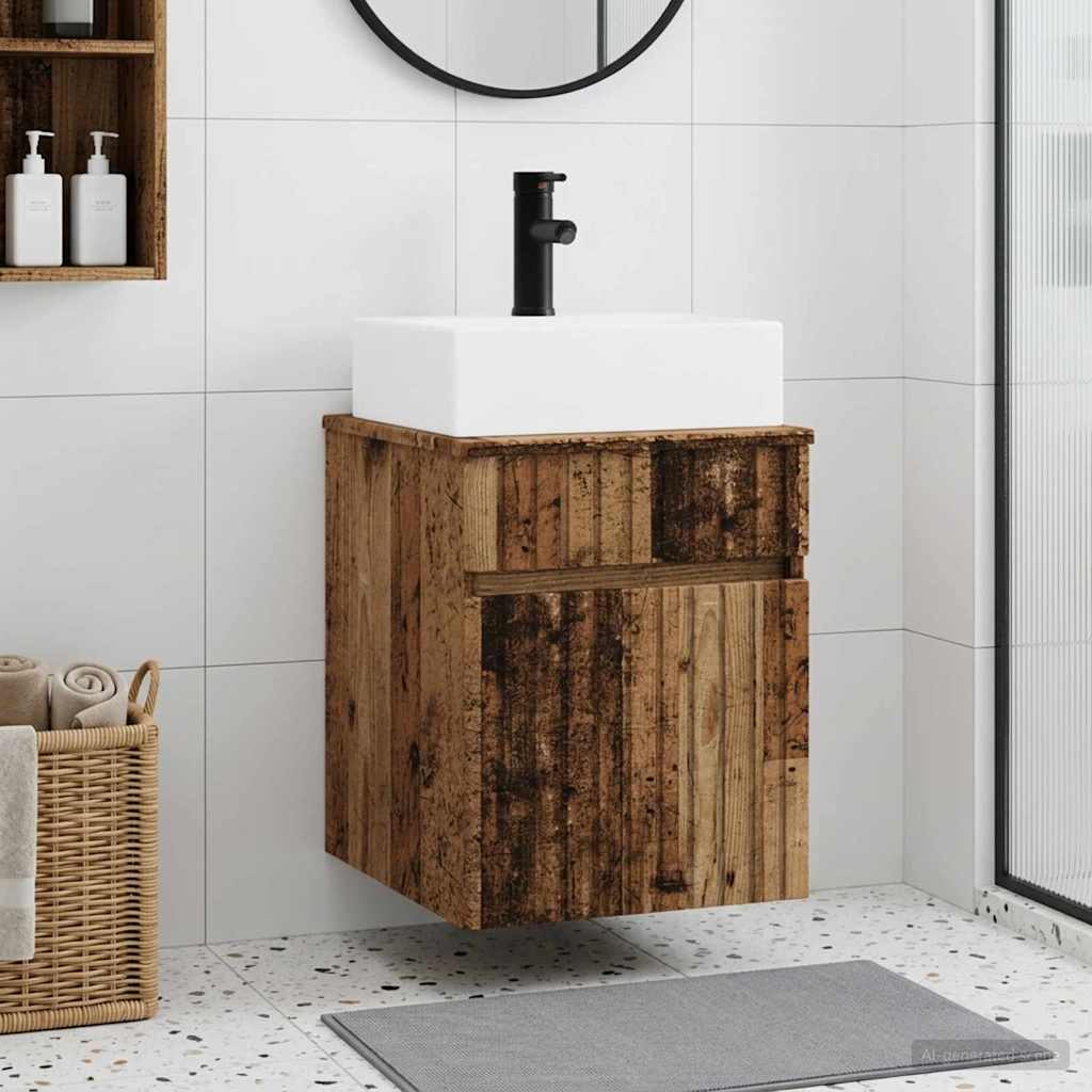 Wandgemonteerde wastafel Oud hout 39 x 41 x 62,5 cm