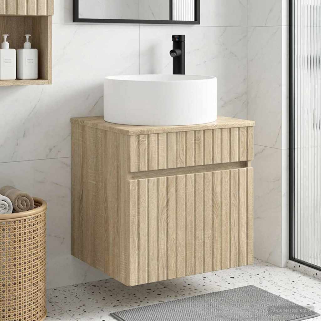 Wandgemonteerde wastafelmeubel Sonoma Eiken 49 x 44,5 x 65,5 cm