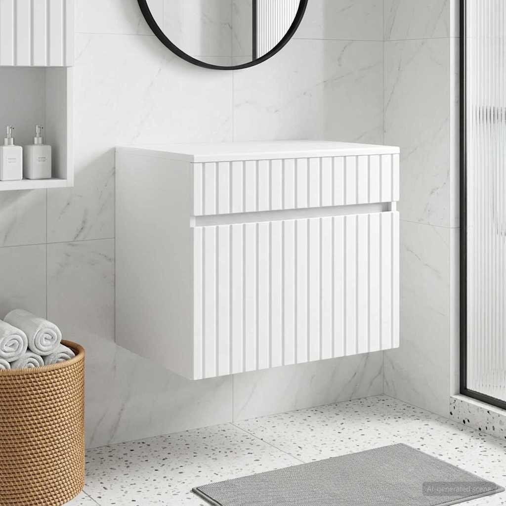 Wand Gemonteerde Badkamerkast Wit 59 x 44,5 x 50 cm