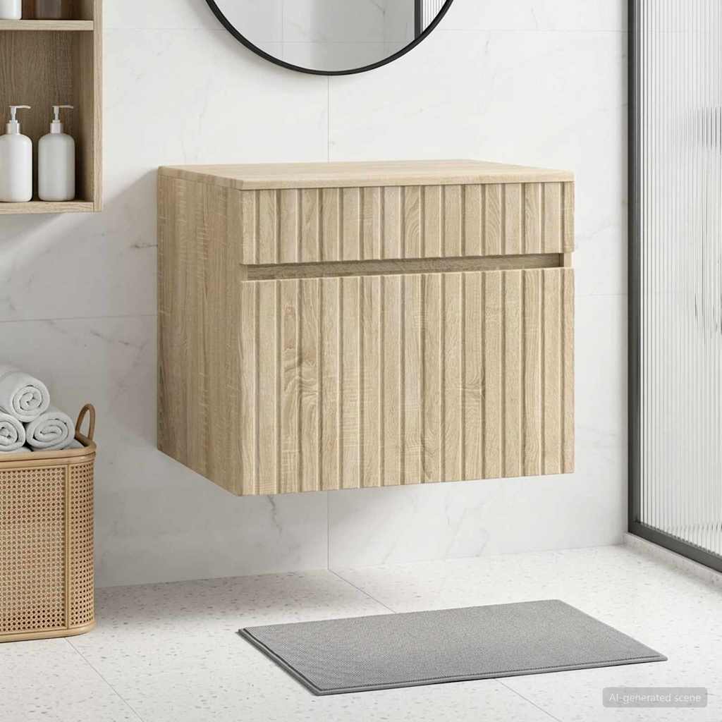 Wand Gemonteerde Badkamerkast Sonoma Eiken 59 x 44,5 x 50 cm