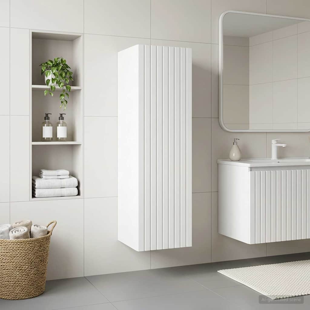 Wand Gemonteerde Badkamerkast Wit 33 x 34,5 x 100 cm