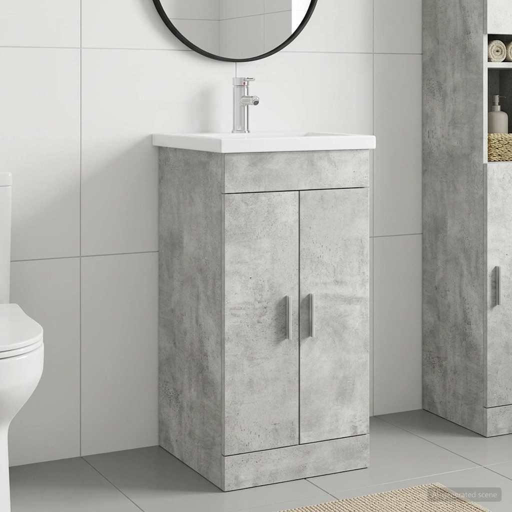 Badkamermeubel met Wasbak Betongrijs 42 x 40 x 84,5 cm