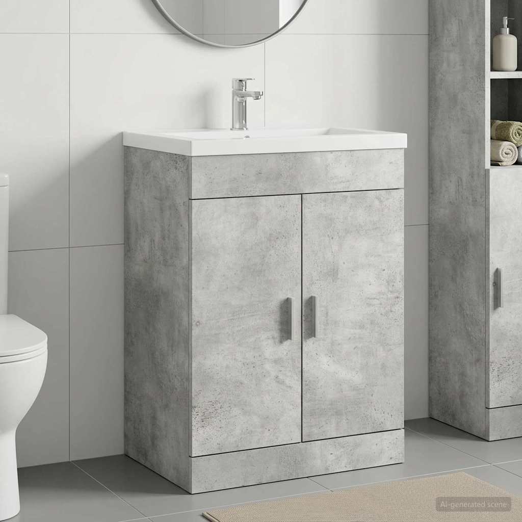Badkamer Onder Wasbak Kast Betongrijs 78,5 x 37,5 x 81 cm