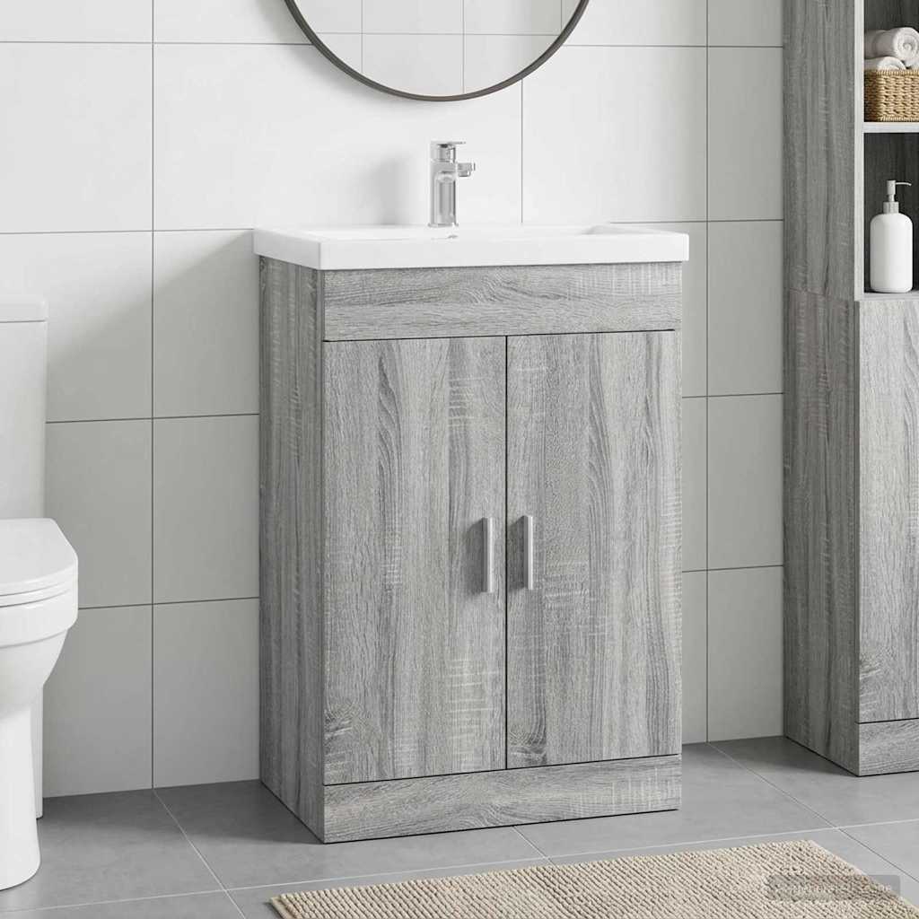 Badkamer Onder Wasbak Kast Grijs Sonoma 78,5 x 37,5 x 81 cm