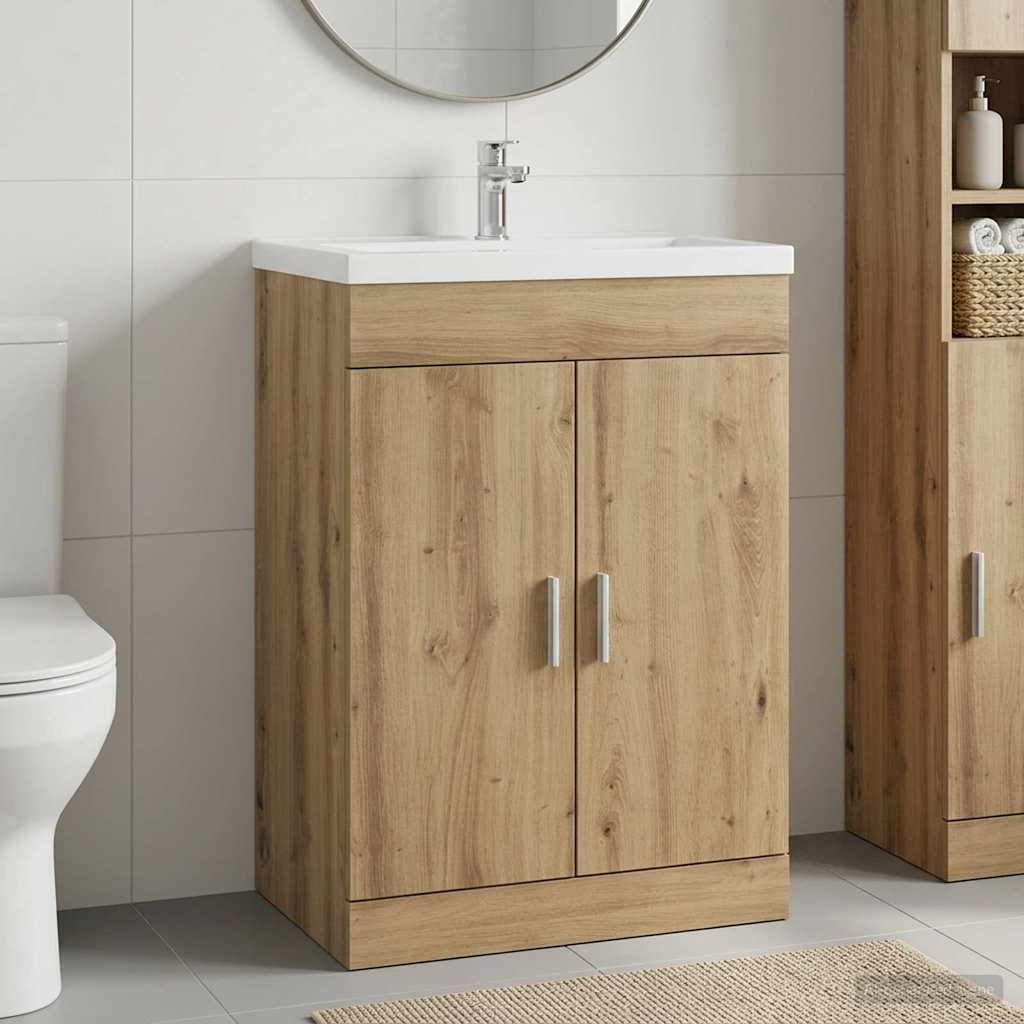 Badkamer Onder Wasbak Kast Artisanaal eiken 78,5 x 37,5 x 81 cm