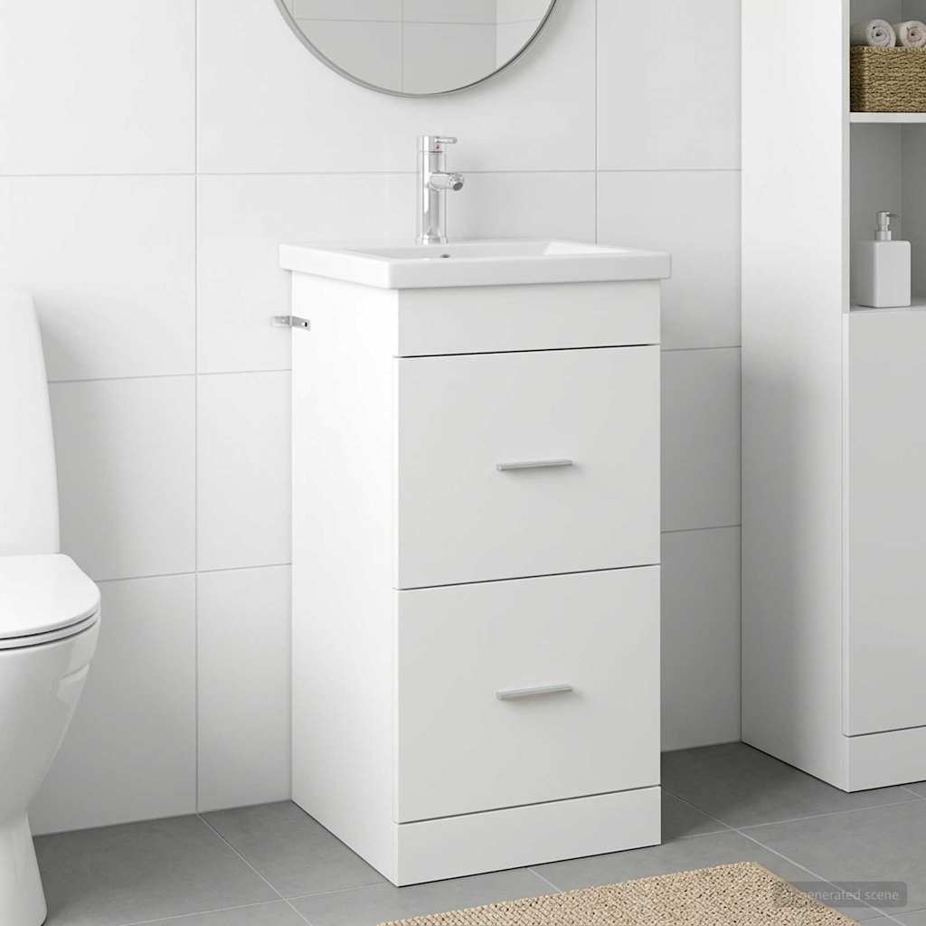 Badkamermeubel met Wasbak Wit 42 x 40 x 84,5 cm Bewerkt hout