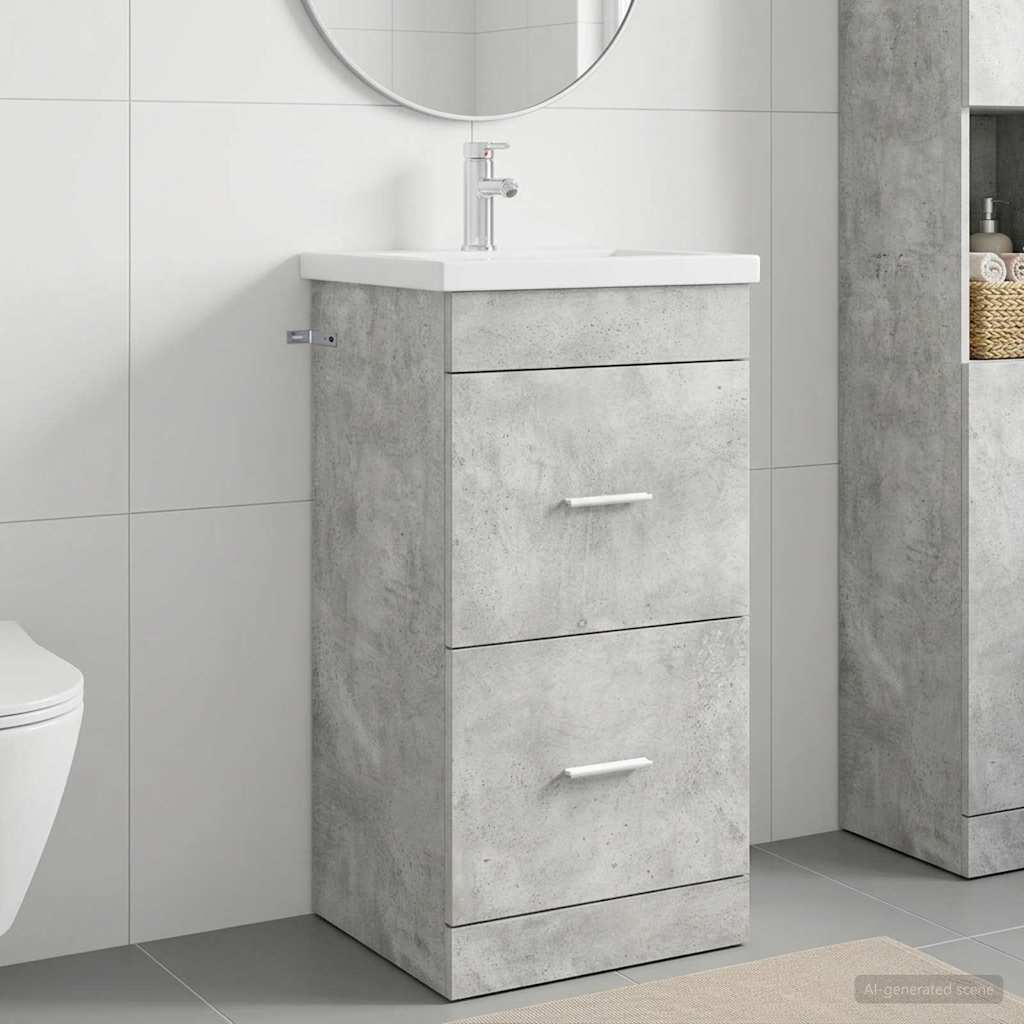 Badkamermeubel met Wasbak Betongrijs 42 x 40 x 84,5 cm