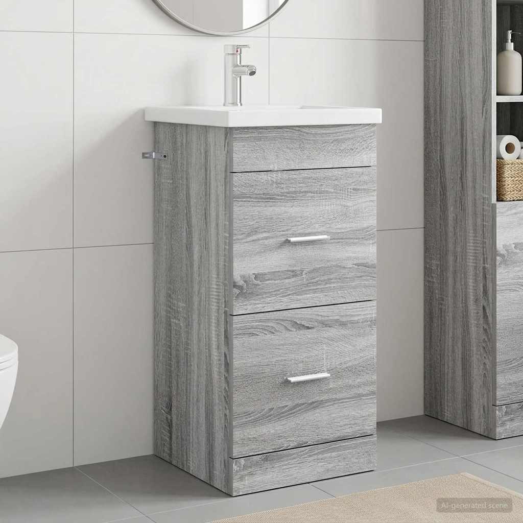 Badkamermeubel met Wasbak Grijs Sonoma 42 x 40 x 84,5 cm