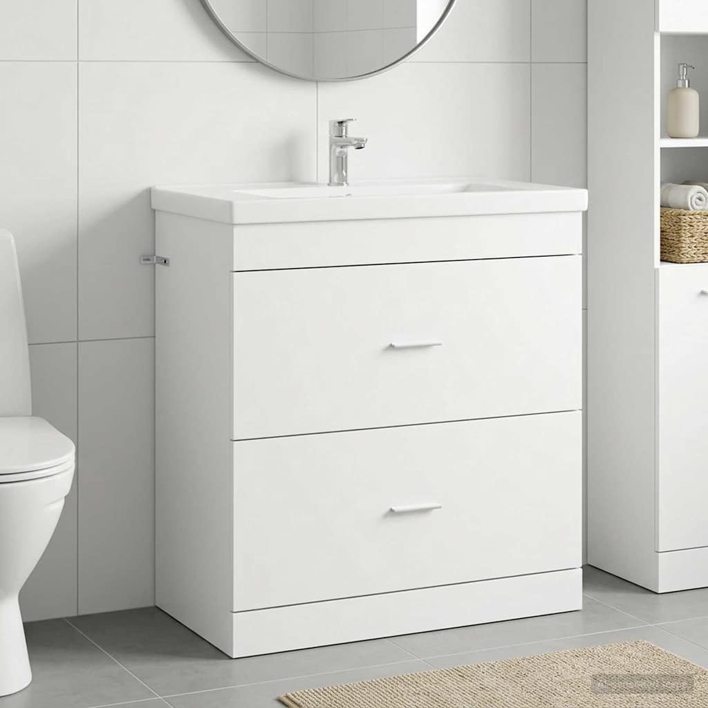 Badkamer Onder Wasbak Kast Wit 78,5 x 37,5 x 81 cm Bewerkt hout