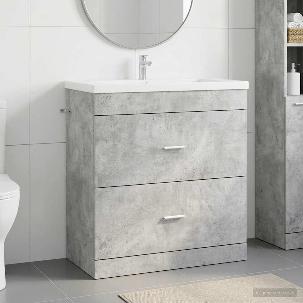 Badkamer Onder Wasbak Kast Betongrijs 78,5 x 37,5 x 81 cm