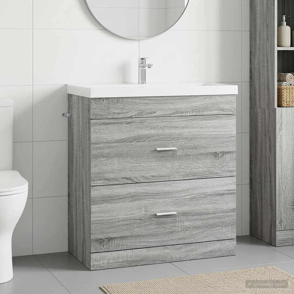Badkamer Onder Wasbak Kast Grijs Sonoma 78,5 x 37,5 x 81 cm