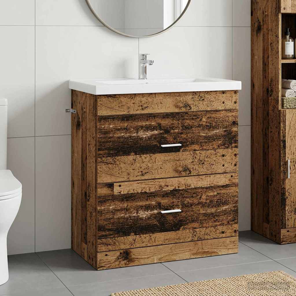 Badkamer Onder Wasbak Kast Oud hout 78,5 x 37,5 x 81 cm