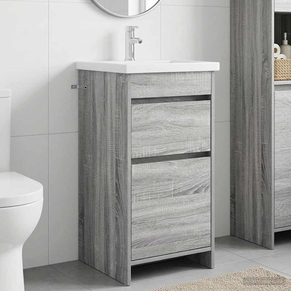 Badkamermeubel met Wasbak Grijs Sonoma 42 x 40 x 84,5 cm