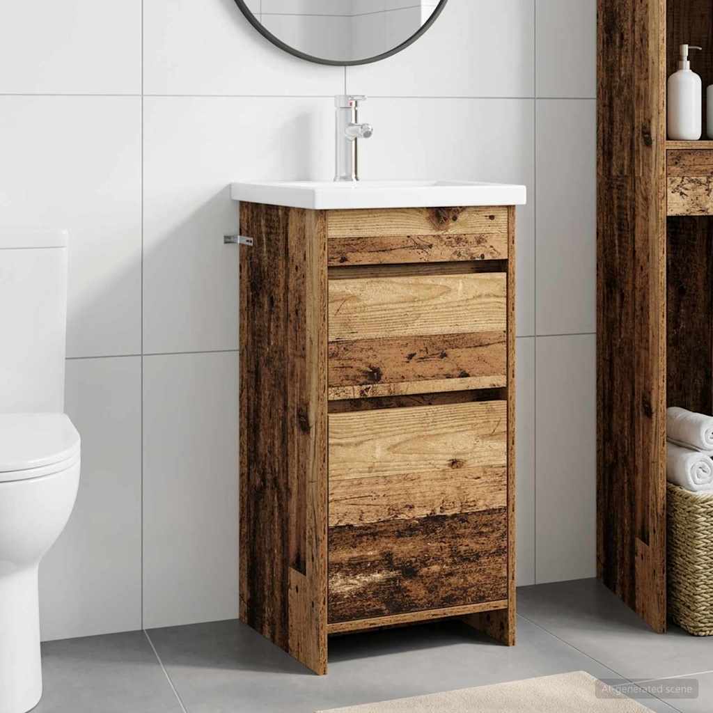 Badkamermeubel met Wasbak Oud hout 42 x 40 x 84,5 cm