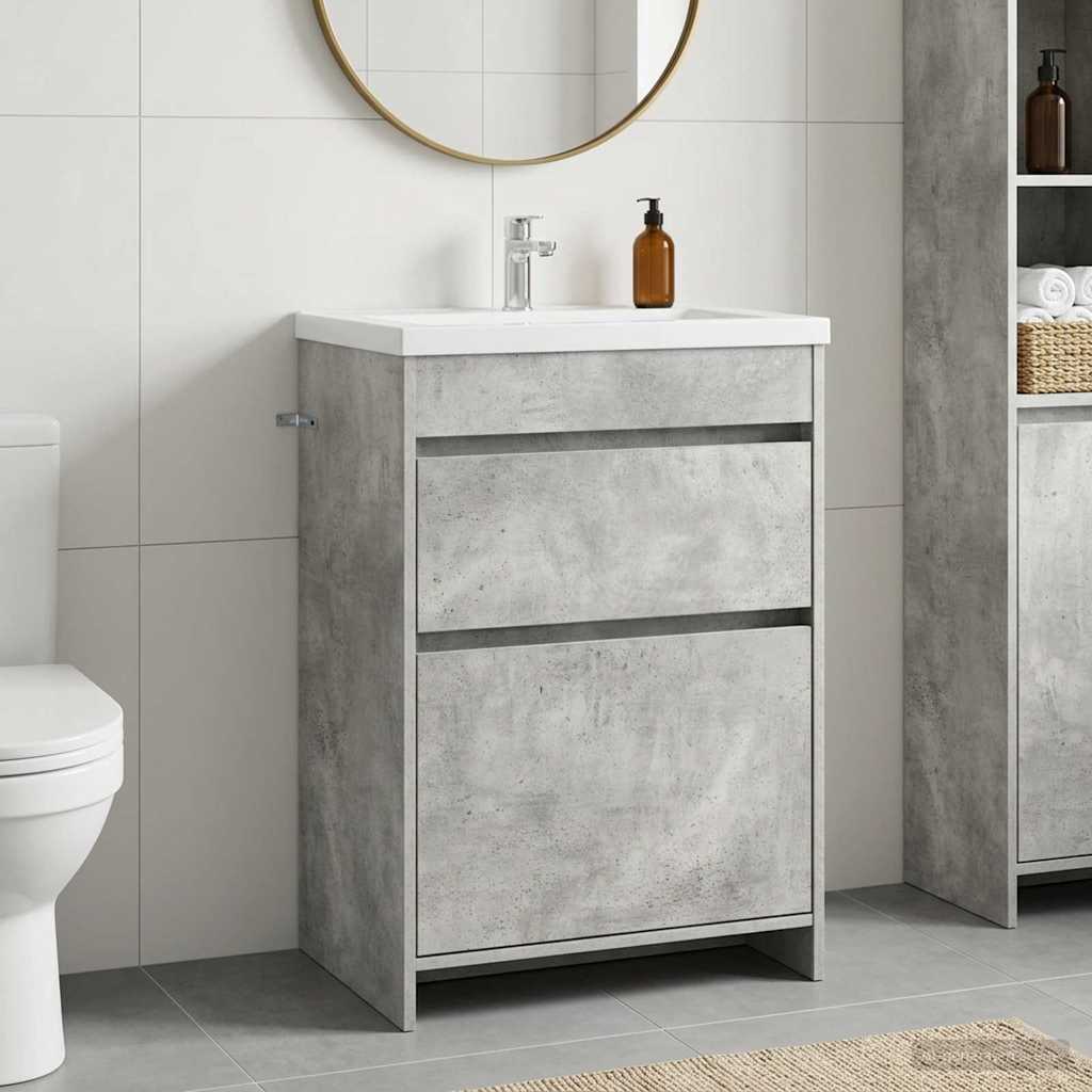 Badkamer Onder Wasbak Kast Betongrijs 56 x 37,5 x 81 cm