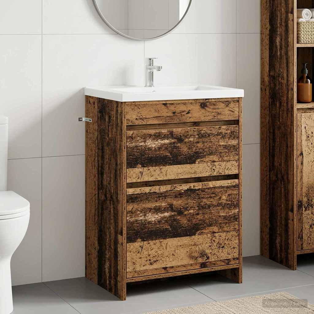 Badkamer Onder Wasbak Kast Oud hout 56 x 37,5 x 81 cm