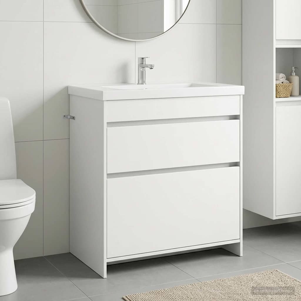 Badkamer Onder Wasbak Kast Wit 78,5 x 37,5 x 81 cm Bewerkt hout
