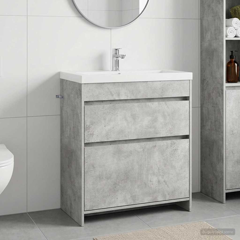 Badkamer Onder Wasbak Kast Betongrijs 78,5 x 37,5 x 81 cm