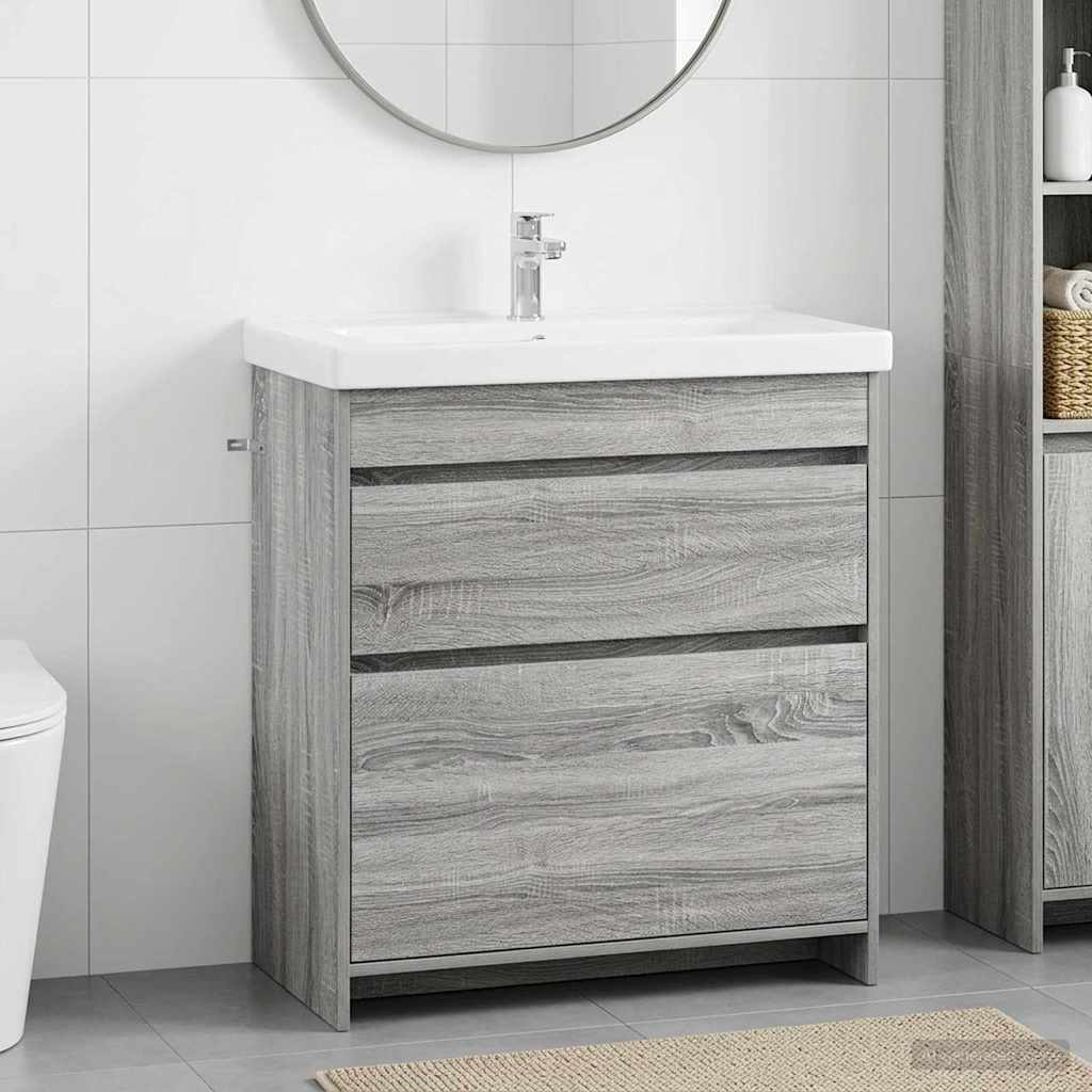 Badkamer Onder Wasbak Kast Grijs Sonoma 78,5 x 37,5 x 81 cm
