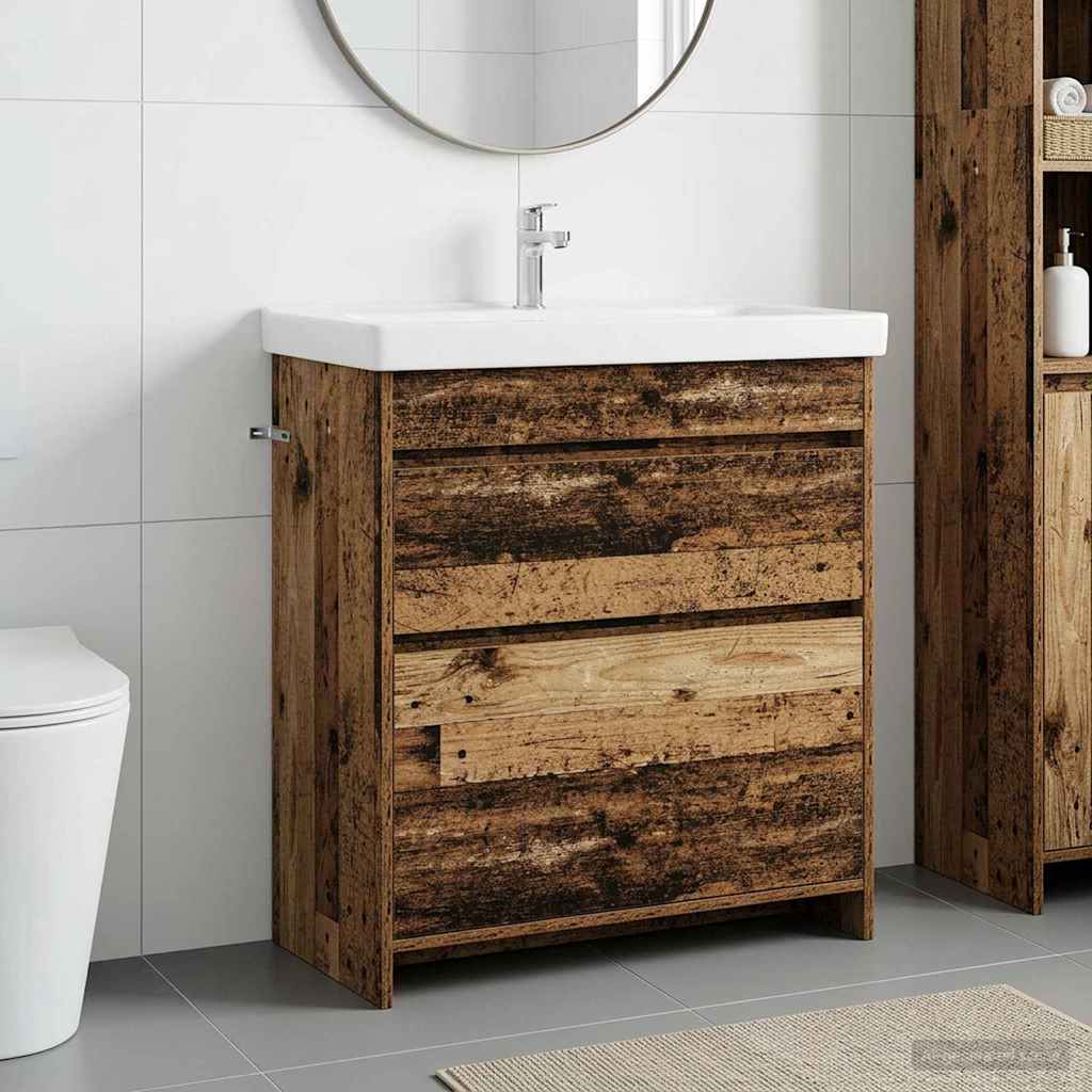 Badkamer Onder Wasbak Kast Oud hout 78,5 x 37,5 x 81 cm
