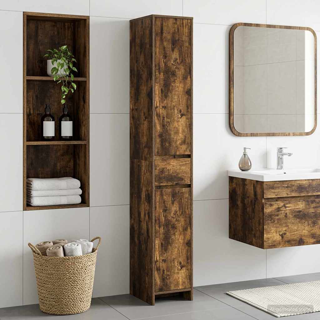 Badkamerkast Gerookt eiken 30 x 33 x 190 cm Bewerkt hout