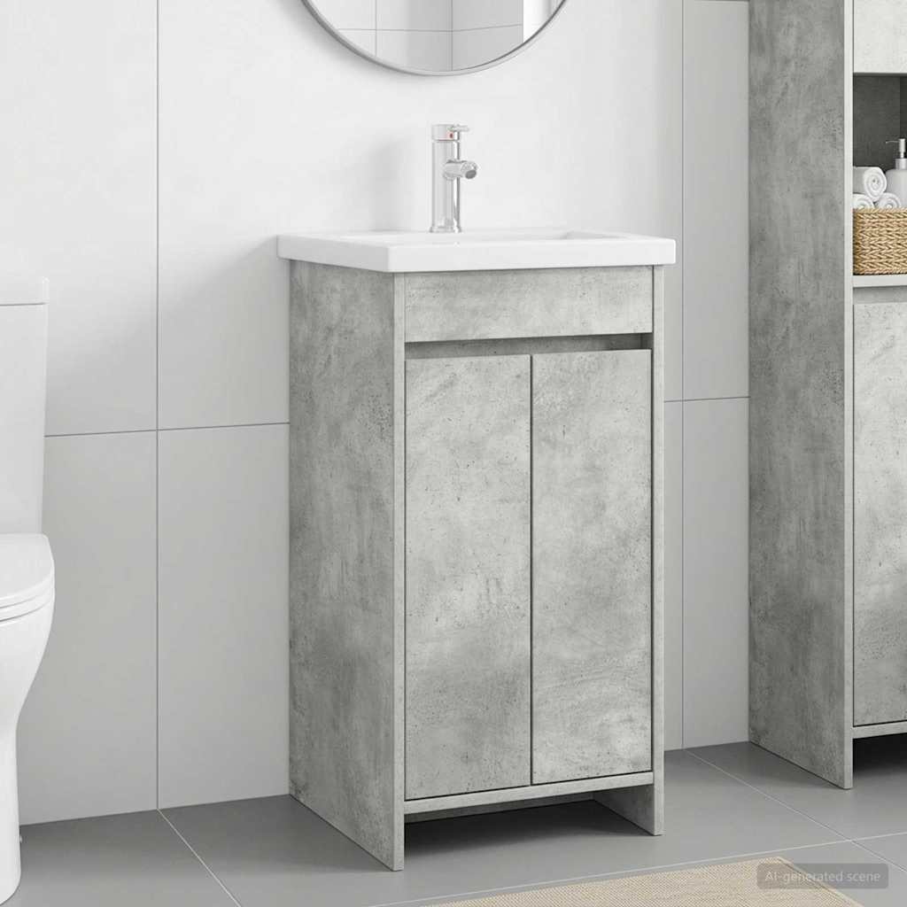 Badkamermeubel met Wasbak Betongrijs 42 x 40 x 84,5 cm