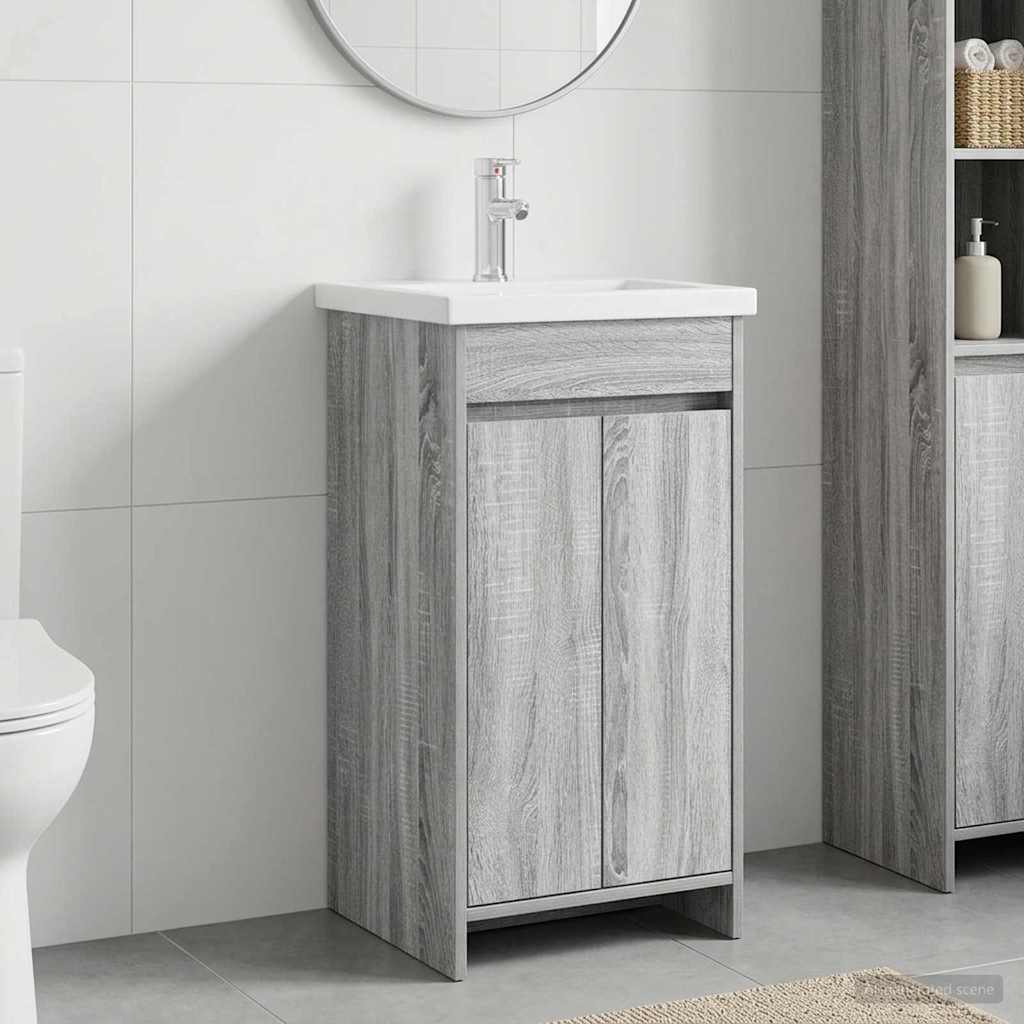Badkamermeubel met Wasbak Grijs Sonoma 42 x 40 x 84,5 cm